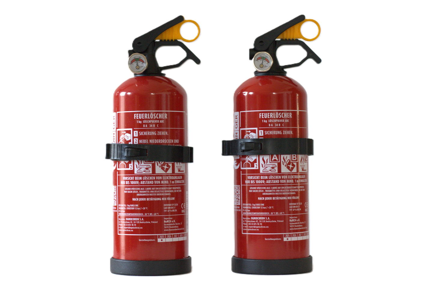 Doppelpack Exdinger ABC-Pulverfeuerlöscher 1 kg (GP-1X) – mit Halterung & Manometer (Kopie)