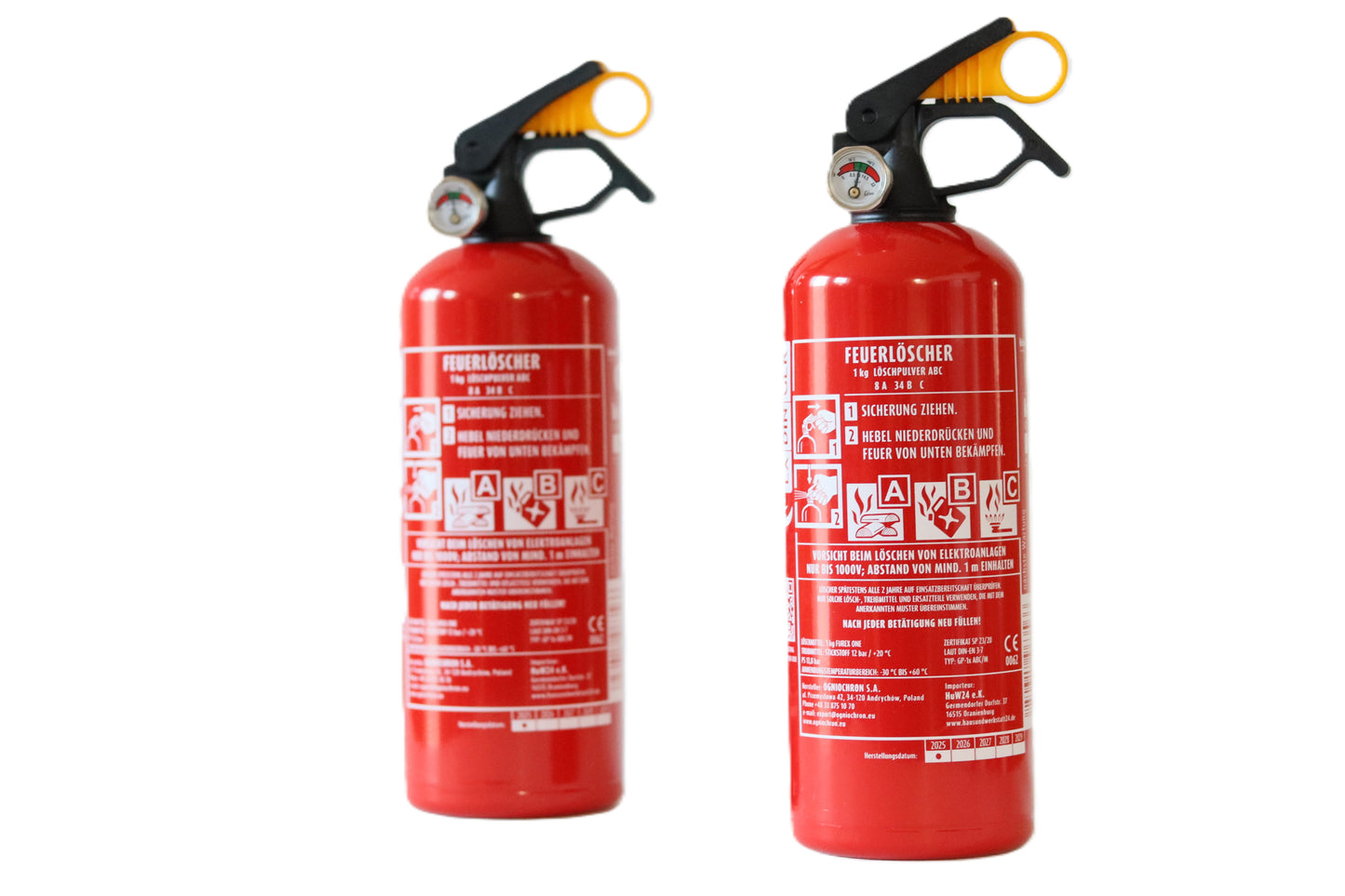 Doppelpack Exdinger ABC-Pulverfeuerlöscher 1 kg (GP-1X) – mit Halterung & Manometer (Kopie)